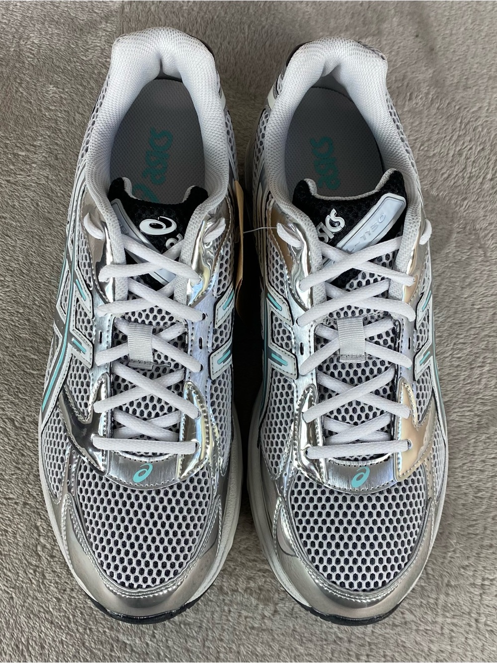 Asics Gel-1130 White Silver Mint Mens Size 12 Running Shoes 1203B062 NEW - Picture 8 of 10